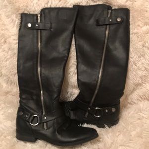 Black riding boots wide calf